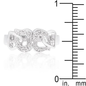 Linked Cubic Zirconia Hearts Ring - Jewelry Xoxo