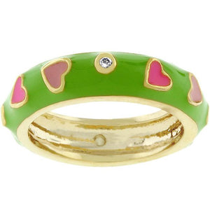 Tropical Enamel Hearts Ring - Jewelry Xoxo