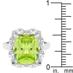 Marquise Framed Apple Green Ring - Jewelry Xoxo