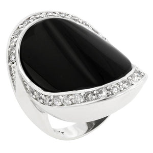 Pave Trim Onyx Ring - Jewelry Xoxo