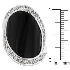 Pave Trim Onyx Ring - Jewelry Xoxo