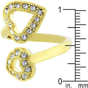 Dual Pave Hearts Ring - Jewelry Xoxo