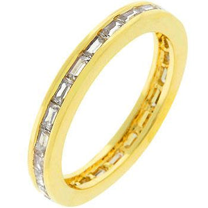 Golden White Eternity Ring - Jewelry Xoxo