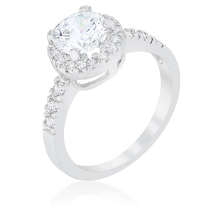 Solitaire Engagement Ring With Pave Halo - Jewelry Xoxo