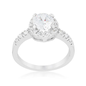 Solitaire Engagement Ring With Pave Halo - Jewelry Xoxo