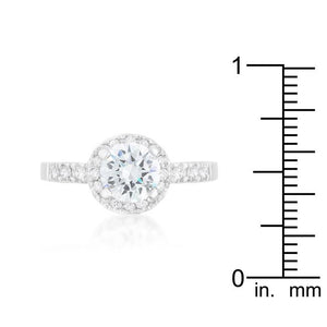 Solitaire Engagement Ring With Pave Halo - Jewelry Xoxo