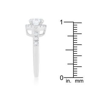 Solitaire Engagement Ring With Pave Halo - Jewelry Xoxo