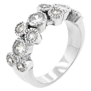 Coral Bezel Cubic Zirconia Ring - Jewelry Xoxo