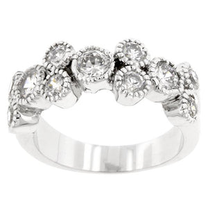 Coral Bezel Cubic Zirconia Ring - Jewelry Xoxo