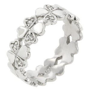 Clover Hearts Ring Band - Jewelry Xoxo