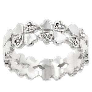 Clover Hearts Ring Band - Jewelry Xoxo