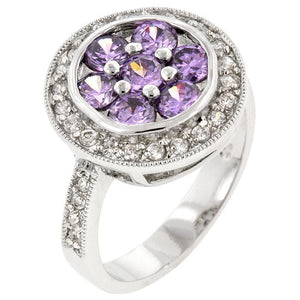 Amethyst Purple Lily Ring - Jewelry Xoxo