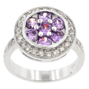 Amethyst Purple Lily Ring - Jewelry Xoxo