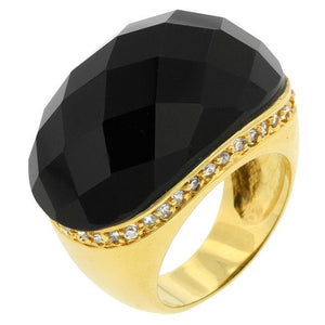 Black Beauty Faceted Onyx Ring - Jewelry Xoxo