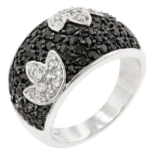 Black and White Tulip Ring - Jewelry Xoxo