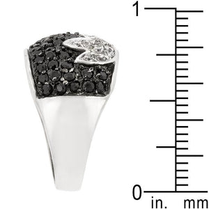 Black and White Tulip Ring - Jewelry Xoxo