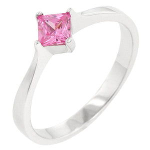 Classic Petite Pink Ice Solitaire Ring - Jewelry Xoxo