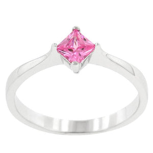 Classic Petite Pink Ice Solitaire Ring - Jewelry Xoxo