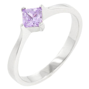 Classic Petite Lavender Purple Solitaire Ring - Jewelry Xoxo