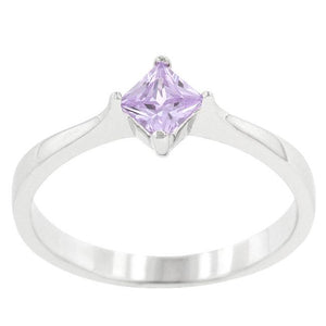 Classic Petite Lavender Purple Solitaire Ring - Jewelry Xoxo