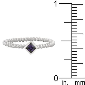 Twisted Petite Amethyst Solitaire Ring - Jewelry Xoxo