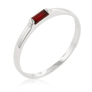 Red Petite Solitaire Ring - Jewelry Xoxo
