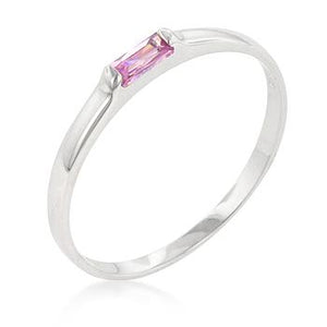 Pink Petite Solitaire Ring - Jewelry Xoxo