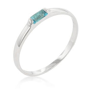 Blue Topaz Petite Solitaire Ring - Jewelry Xoxo