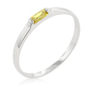 Yellow Petite Solitaire Ring - Jewelry Xoxo