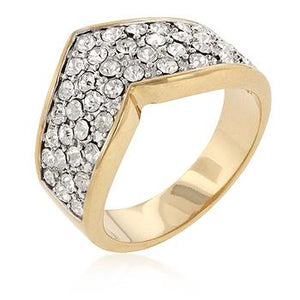 Chevron Pave Crystal Ring - Jewelry Xoxo