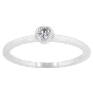 Clear Heart Solitaire Ring - Jewelry Xoxo
