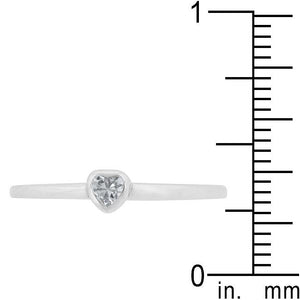 Clear Heart Solitaire Ring - Jewelry Xoxo