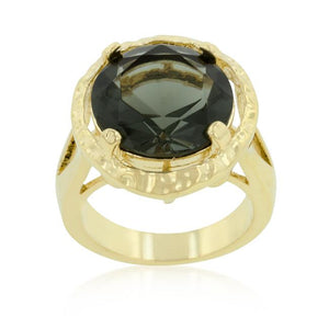 Smokey Cubic Zirconia Organic Ring - Jewelry Xoxo