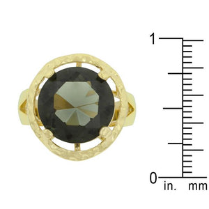 Smokey Cubic Zirconia Organic Ring - Jewelry Xoxo