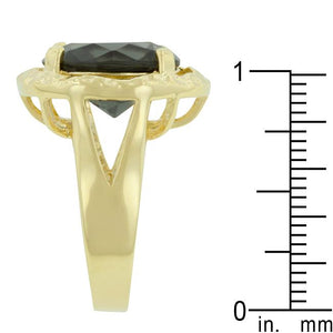 Smokey Cubic Zirconia Organic Ring - Jewelry Xoxo