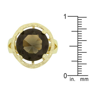Brown Cubic Zirconia Organic Ring - Jewelry Xoxo