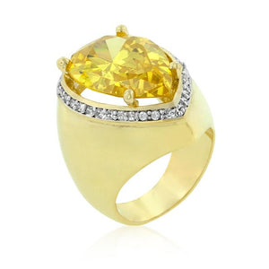 Yellow Pear Cubic Zirconia Cocktail Ring - Jewelry Xoxo