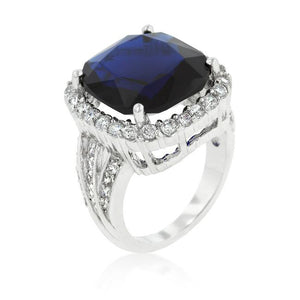 Deep Blue Sapphire Engagement Ring - Jewelry Xoxo