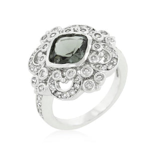 Elegant Smokey Crest Ring - Jewelry Xoxo