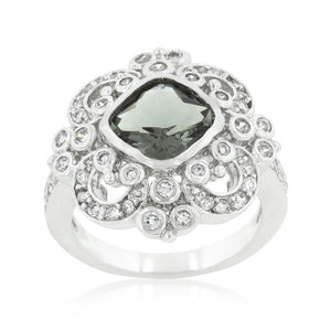 Elegant Smokey Crest Ring - Jewelry Xoxo