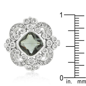 Elegant Smokey Crest Ring - Jewelry Xoxo