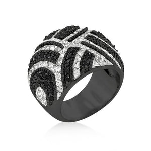 Black And White Cocktail Ring - Jewelry Xoxo