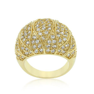 Goldeneye Clear Cubic Zirconia Cocktail Ring - Jewelry Xoxo