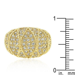 Goldeneye Clear Cubic Zirconia Cocktail Ring - Jewelry Xoxo