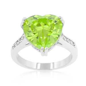 Apple Green Heart Ring - Jewelry Xoxo