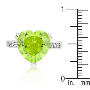 Apple Green Heart Ring - Jewelry Xoxo