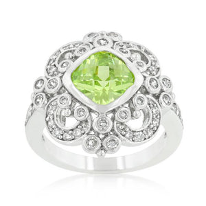 Elegant Peridot Crest Ring - Jewelry Xoxo