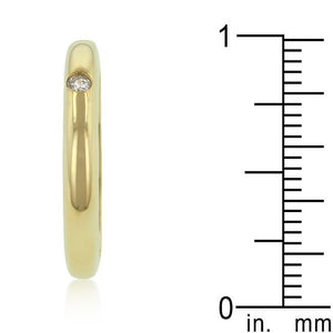 Solitaire Cubic Zirconia Golden Wedding Band - Jewelry Xoxo