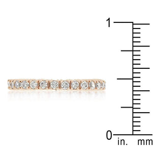 Rose Gold Finish Cubic Zirconia Eternity Band - Jewelry Xoxo