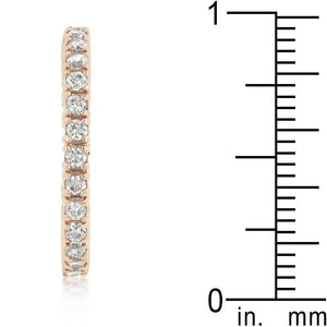 Rose Gold Finish Cubic Zirconia Eternity Band - Jewelry Xoxo